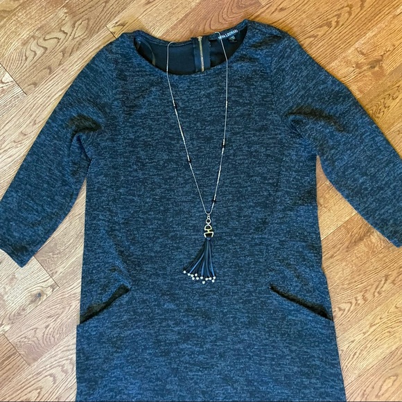 Nina Leonard heathered grey dress. Pockets - Picture 6 of 12